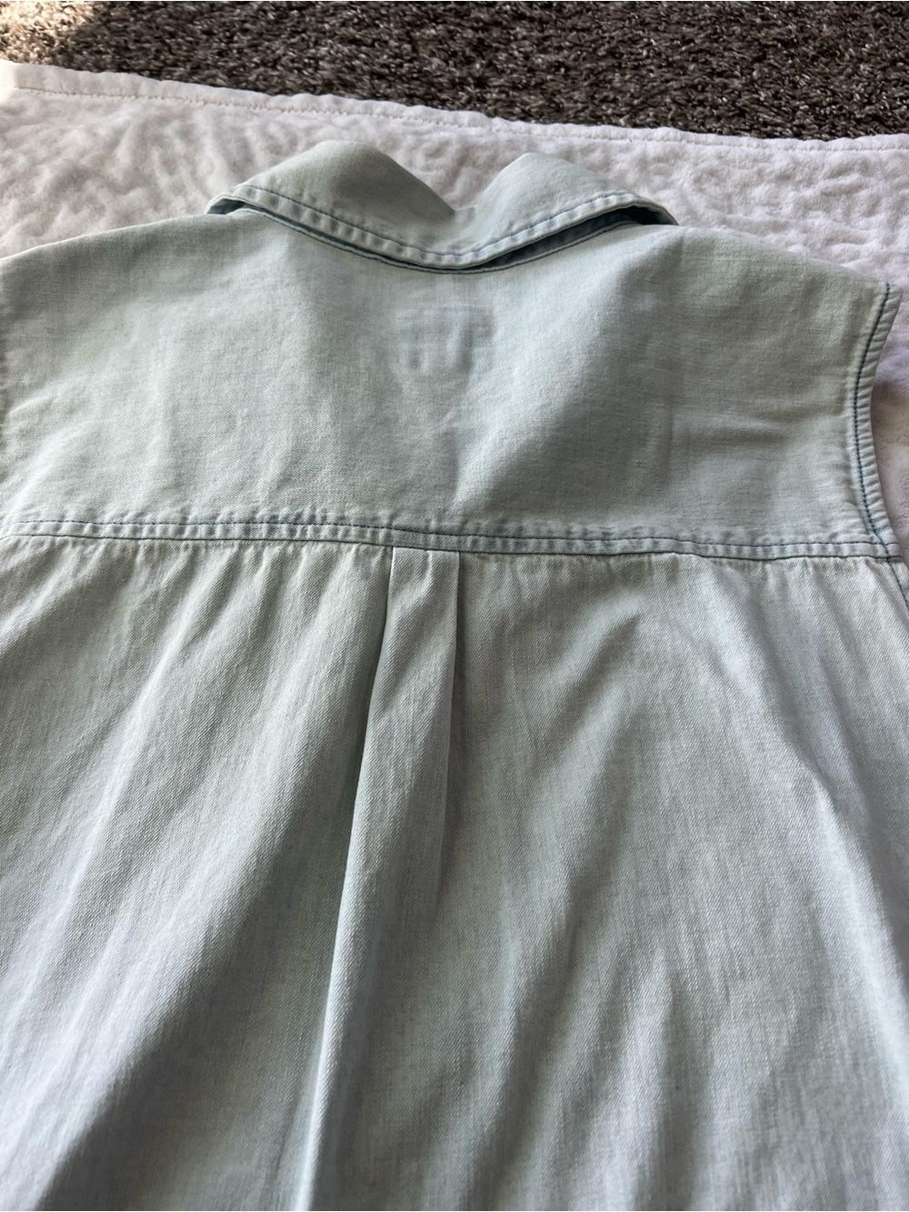 Cleo + Wolf Women’s Light Wash Denim Shirt Dress XXL Sleeveless Snap Front - Picture 11 of 11